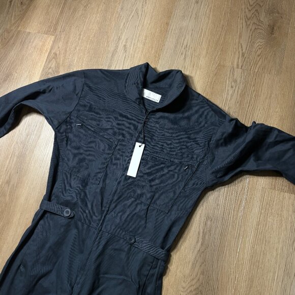 NWT Rivet Utility navy blue jumpsuit size S small long sleeve zip front GOOP - Picture 5 of 11